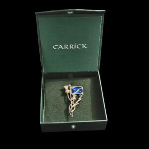 Carrick Celtic Jewelry Celtic Saltire and Thistle Kilt Pin Brooch In Box